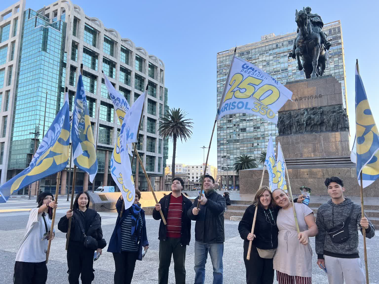 Marisol durante una actividad pública en Montevideo